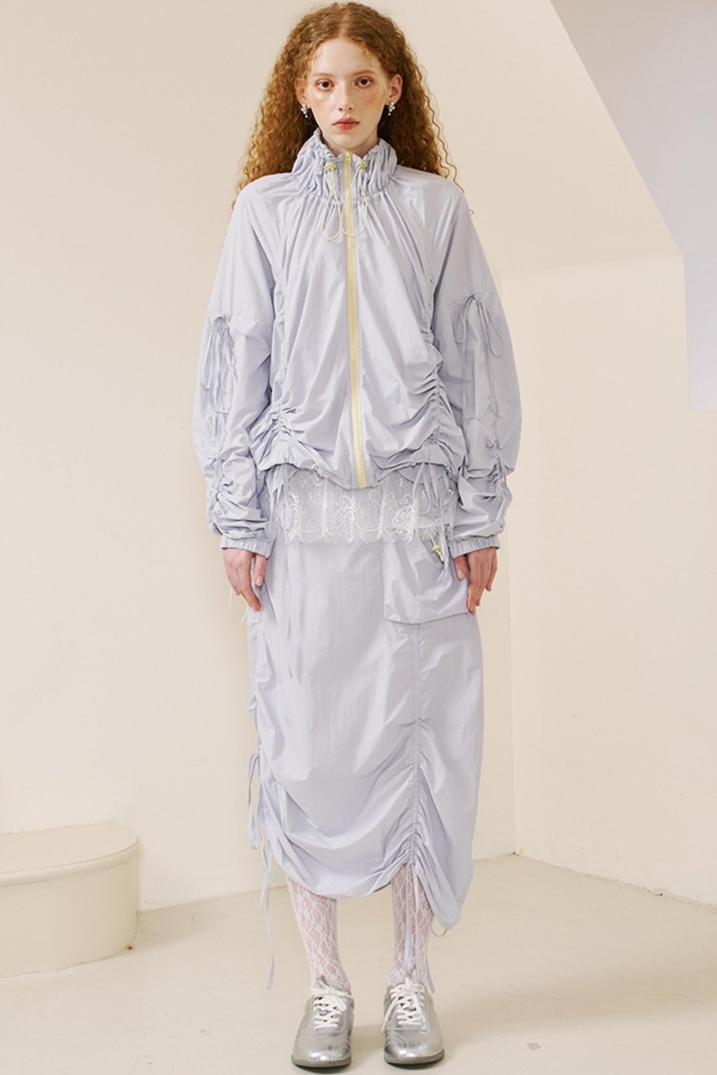 Versatile Color-Block Jacket Skirt Set-Up