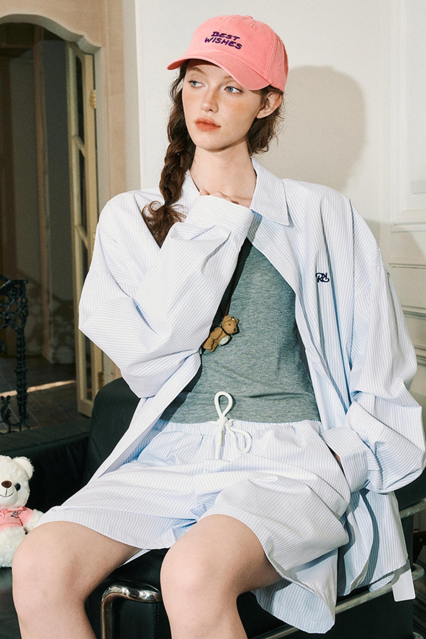 Sun Shield Striped Shirt & Shorts Set-Up