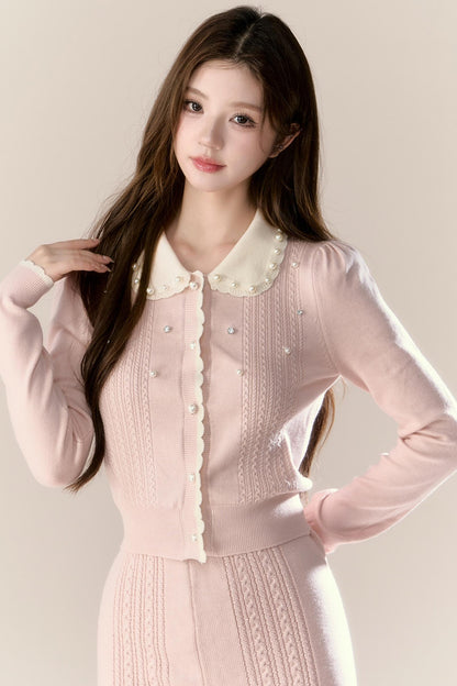 Cherry Blossom Wool Knitted Set-Up