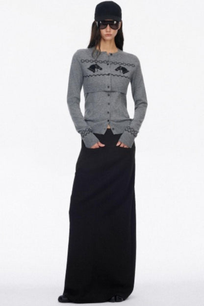 Wool Knit Two Piece Slim Jacket