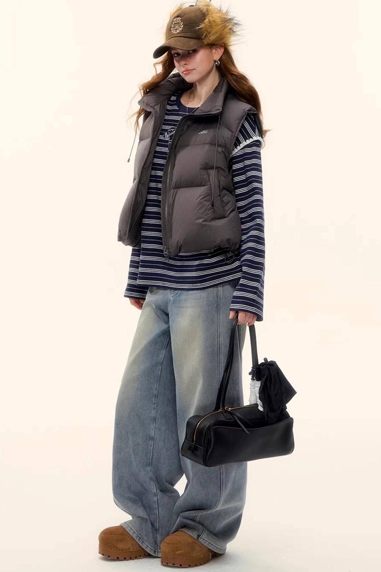 Striped Color-Blocked Crew Sweater