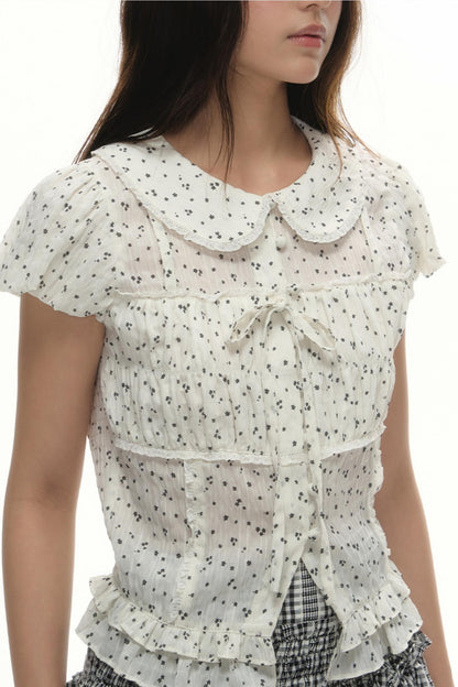 Designer Plaid Doll Collar Shirt