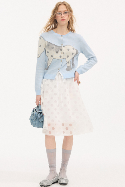 Polka Dot Knit Cardigan