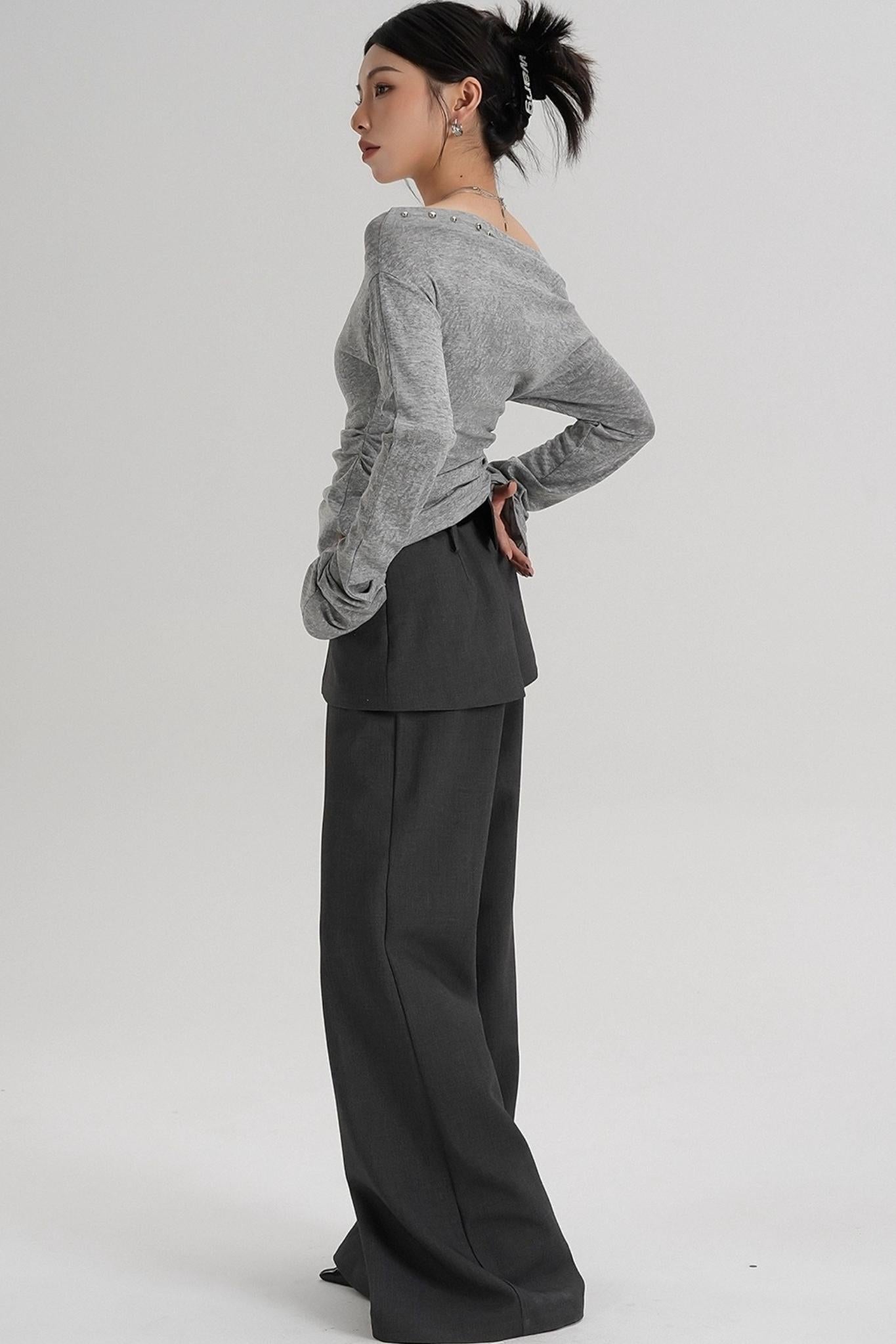 Niche Rivet Long-Sleeved T-Shirt