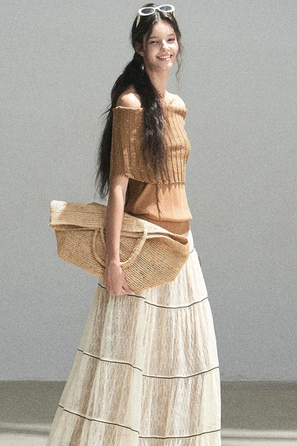 Youthful Off-Shoulder Knit Top
