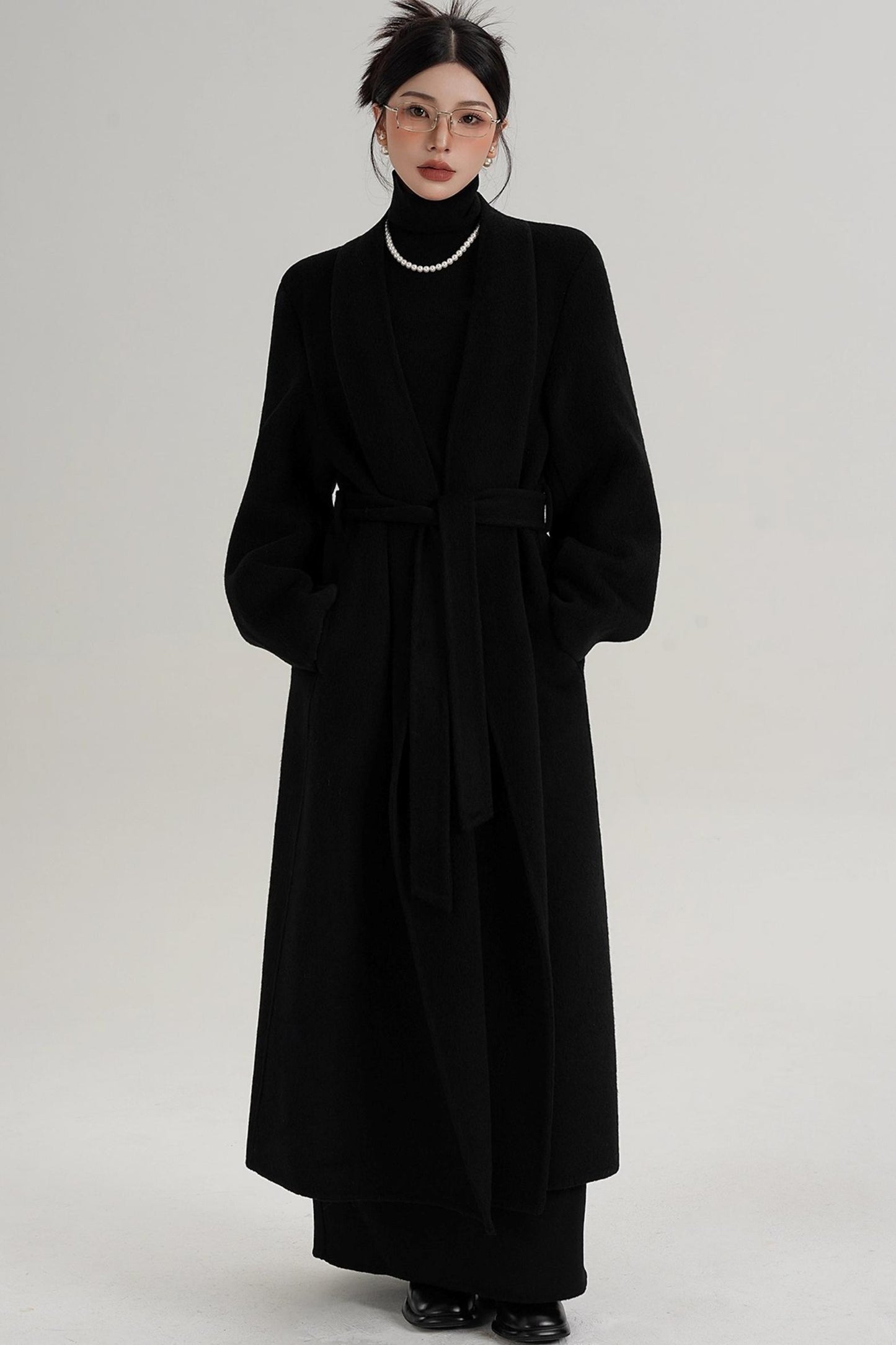 Elegant Double-Sided Long Wool Coat