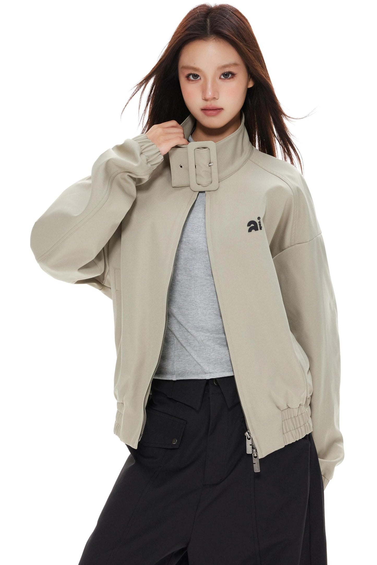 Polka Dot Stand-Up Jacket