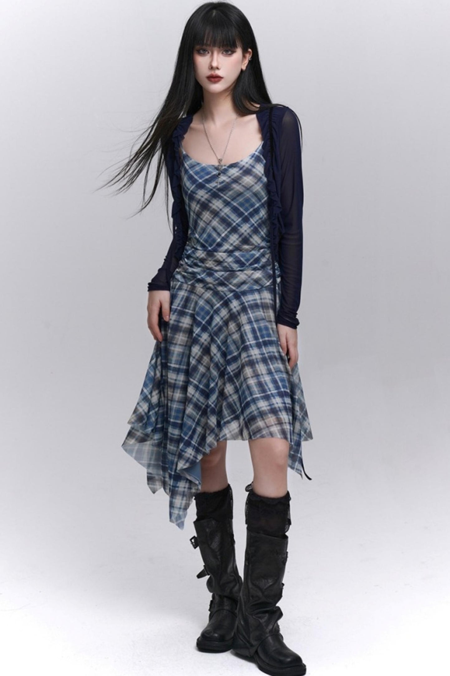 Plaid Halter Dress