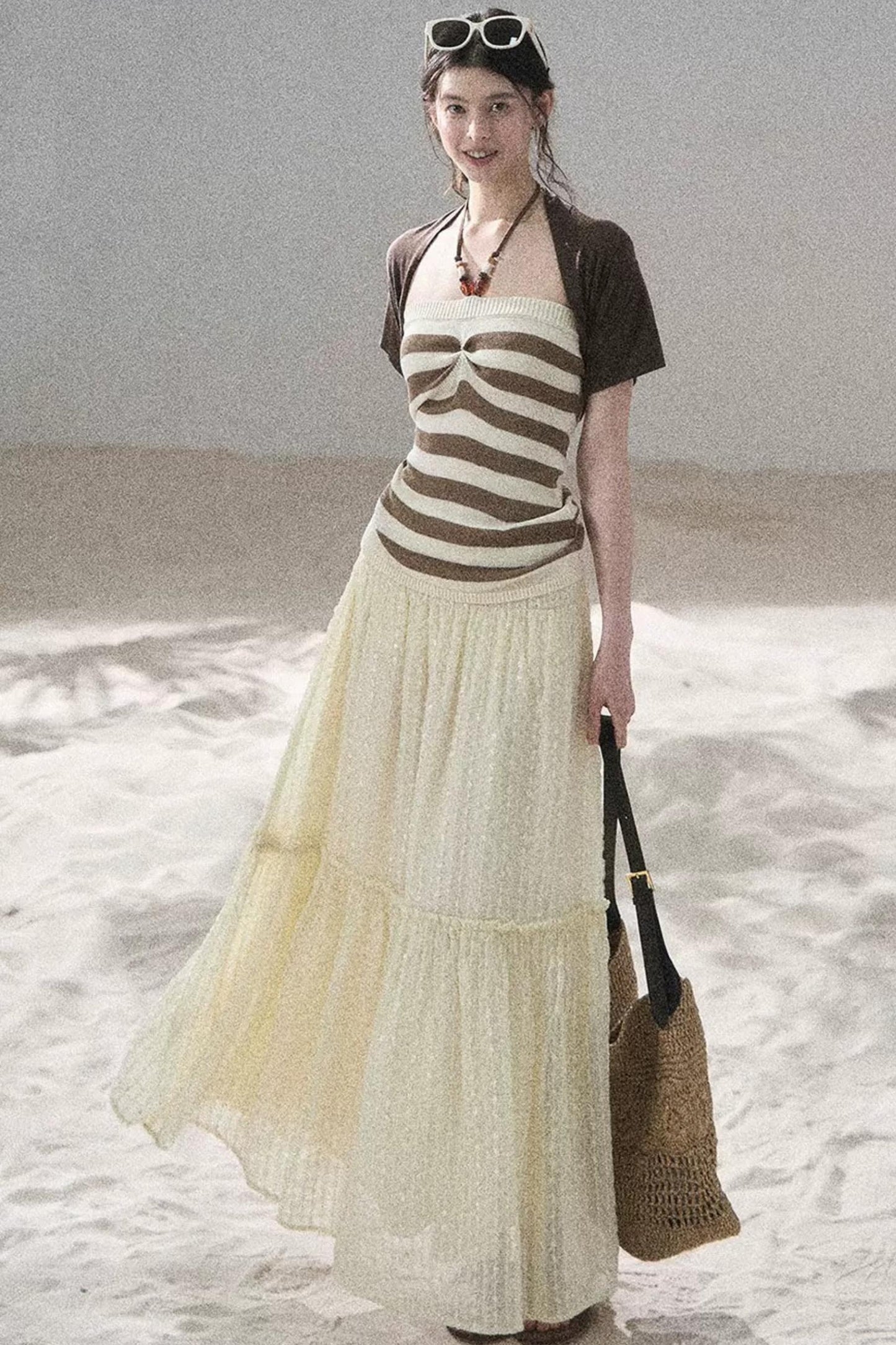 Flowing Twilight Striped Top Set