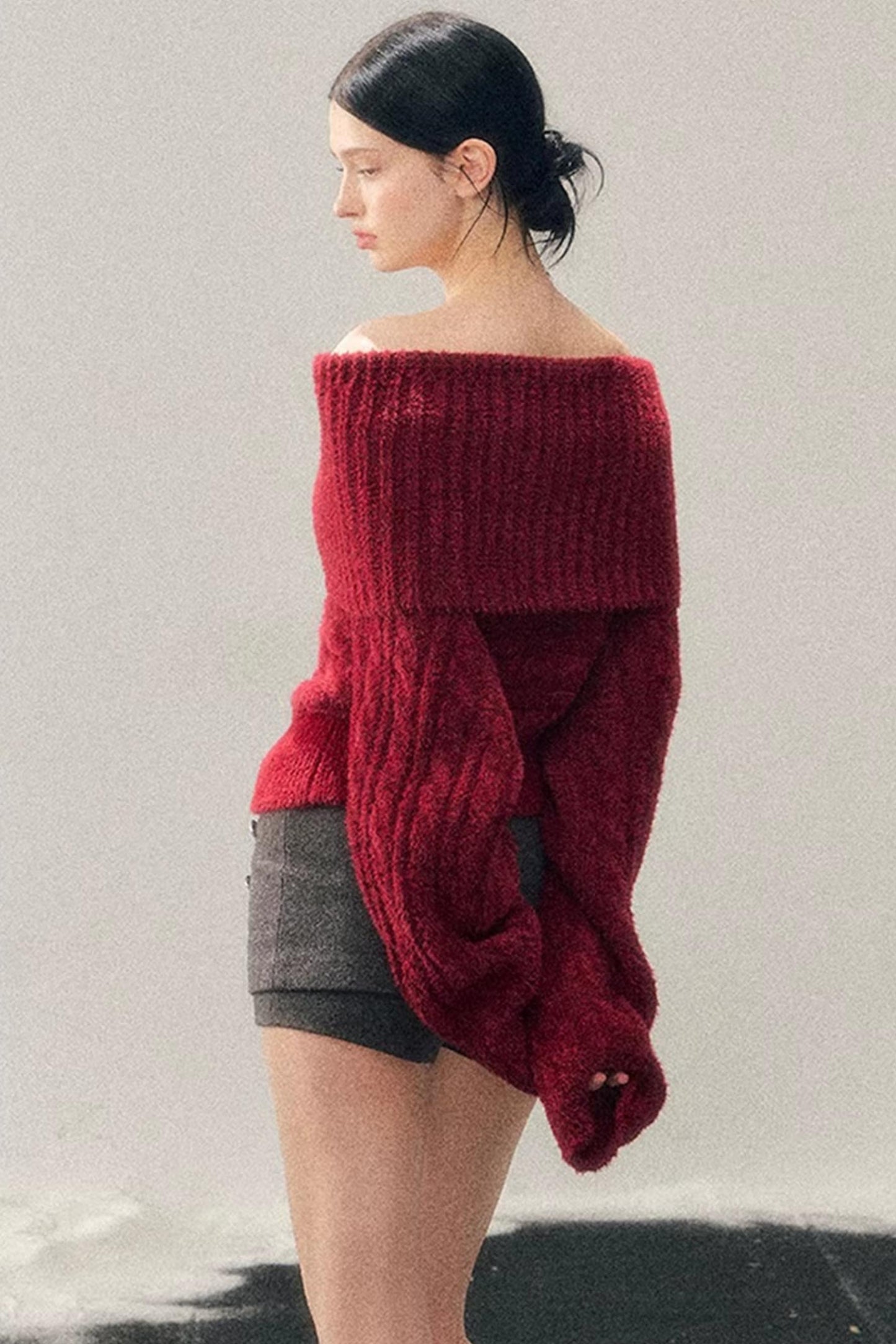 Woolen A-Line Skirt Pants