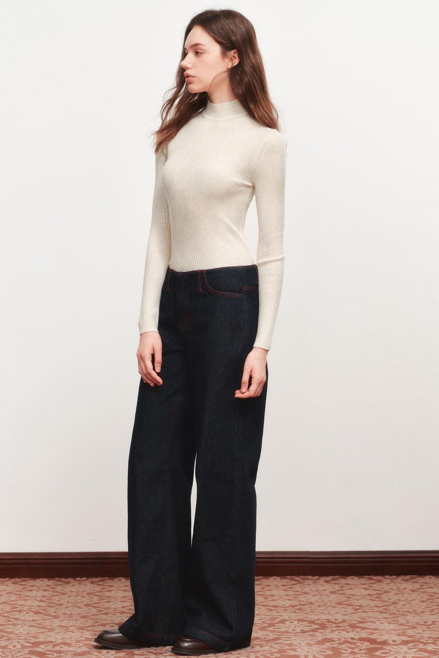 High Neck Knitted Sweater Top