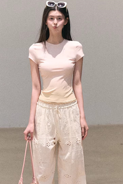 Embroidered Pure Cotton Pants