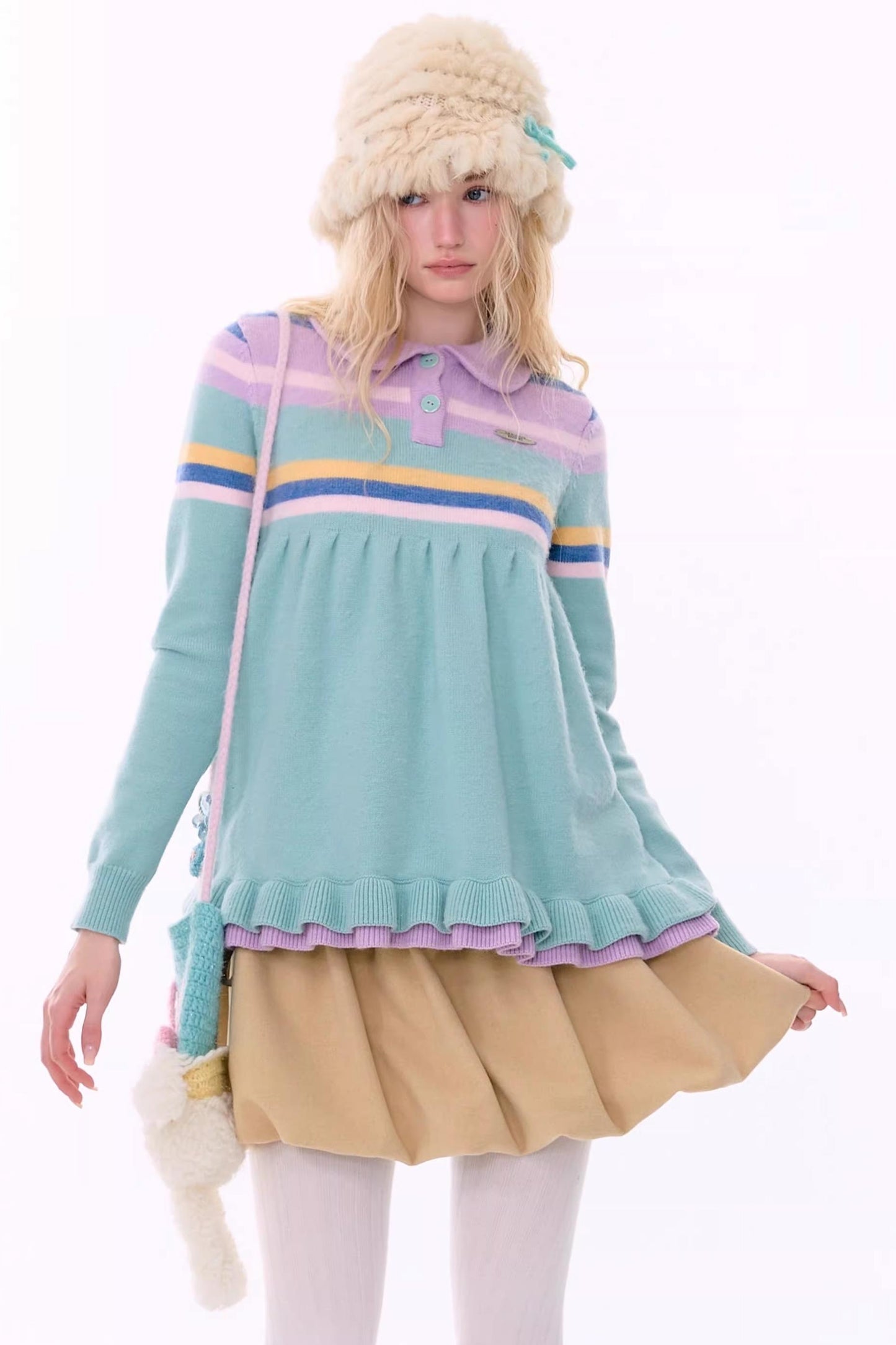 Retro Lace Collar Sweater