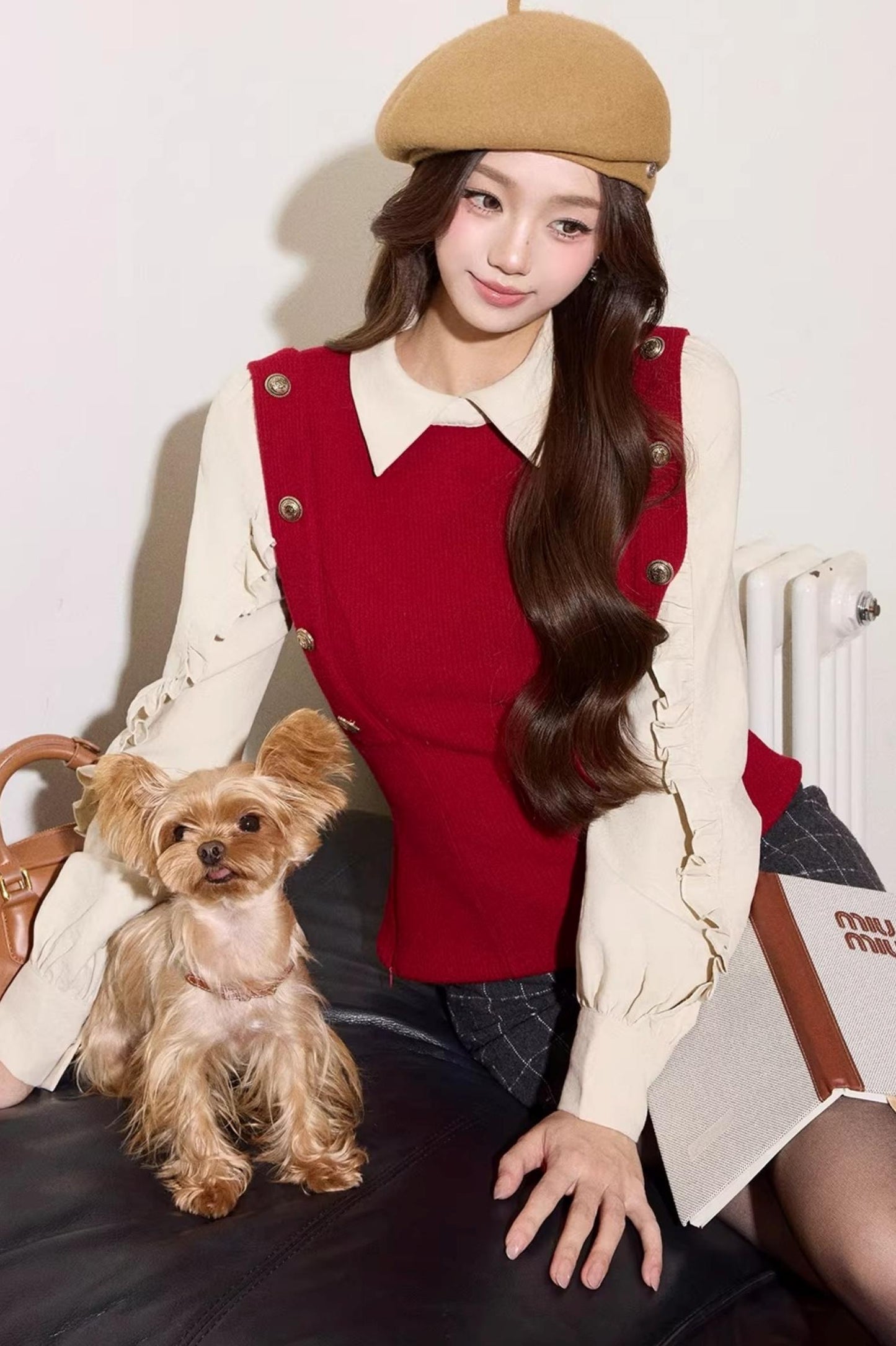 Versatile Fake Two-Piece Patchwork Top