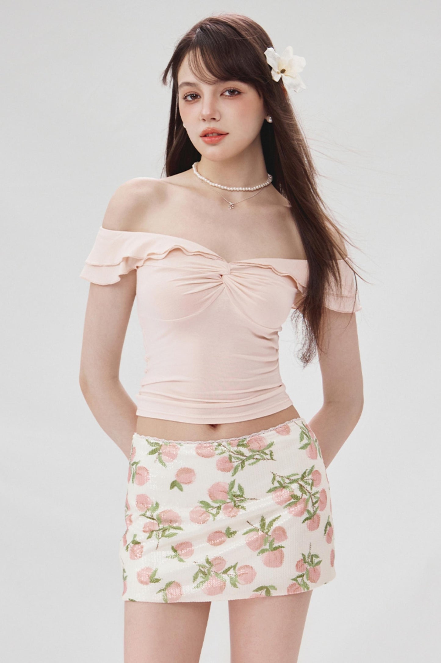 Wood-Inspired One-Shoulder Tee