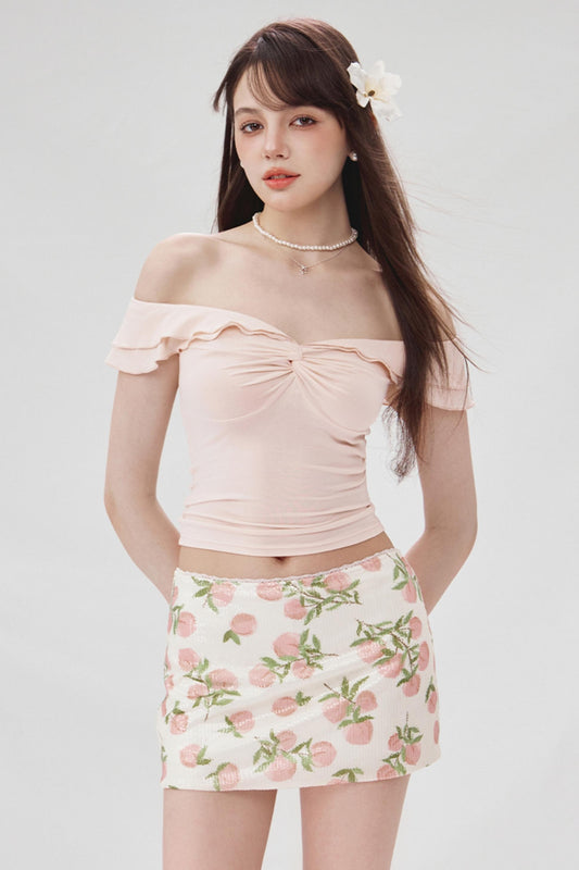 Wood-Inspired One-Shoulder Tee