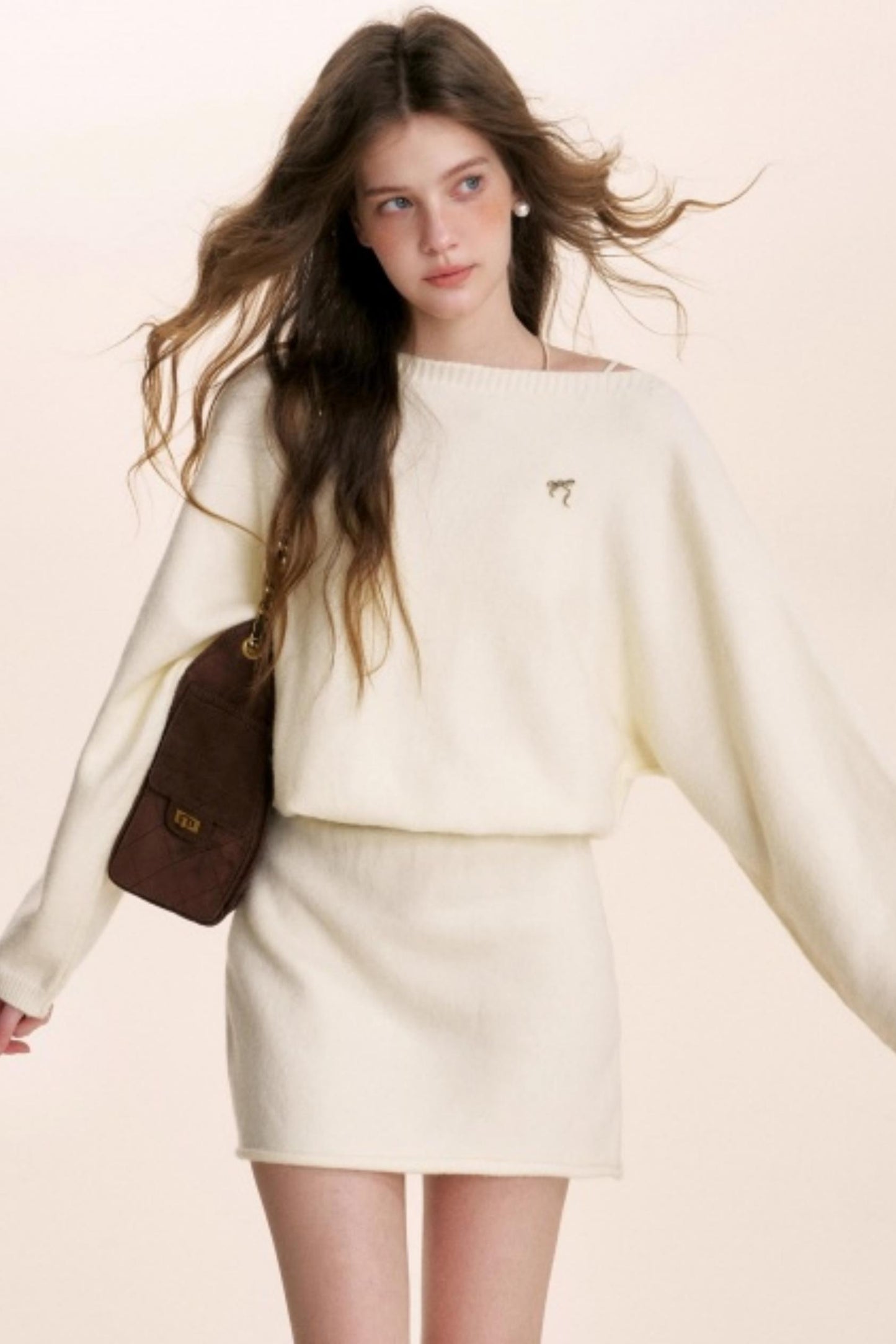 French Knit Off-Shoulder Dress