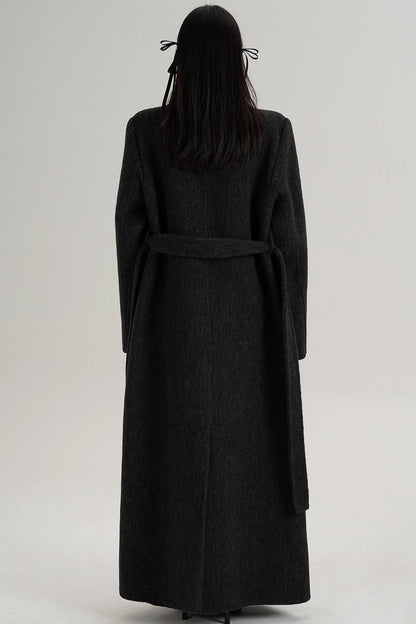 Elegant Extra-Long Wool Coat