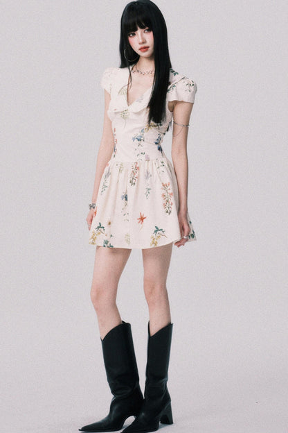 Floral Doll Neck Dress