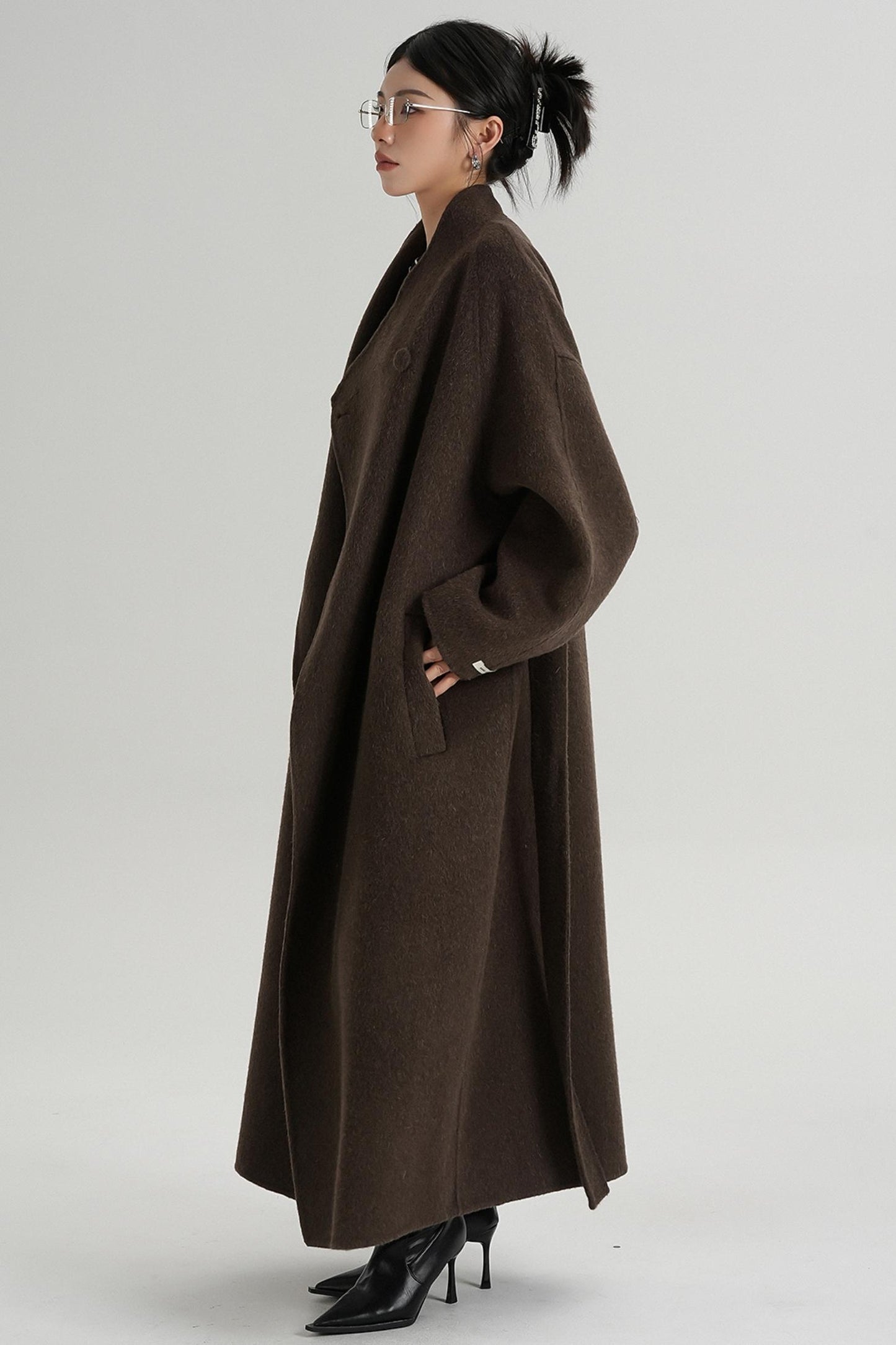 Temperament Coffee Wool Coat