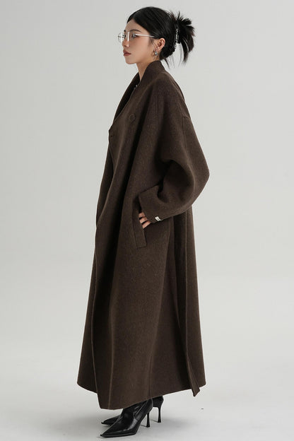 Temperament Coffee Wool Coat