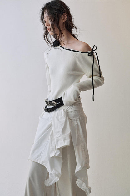 Rose Flower Knitted Top