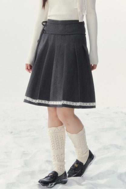 Late Love Letter Woolen Skirt