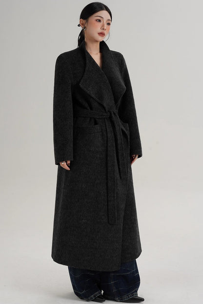 Charcoal Black Wool Coat