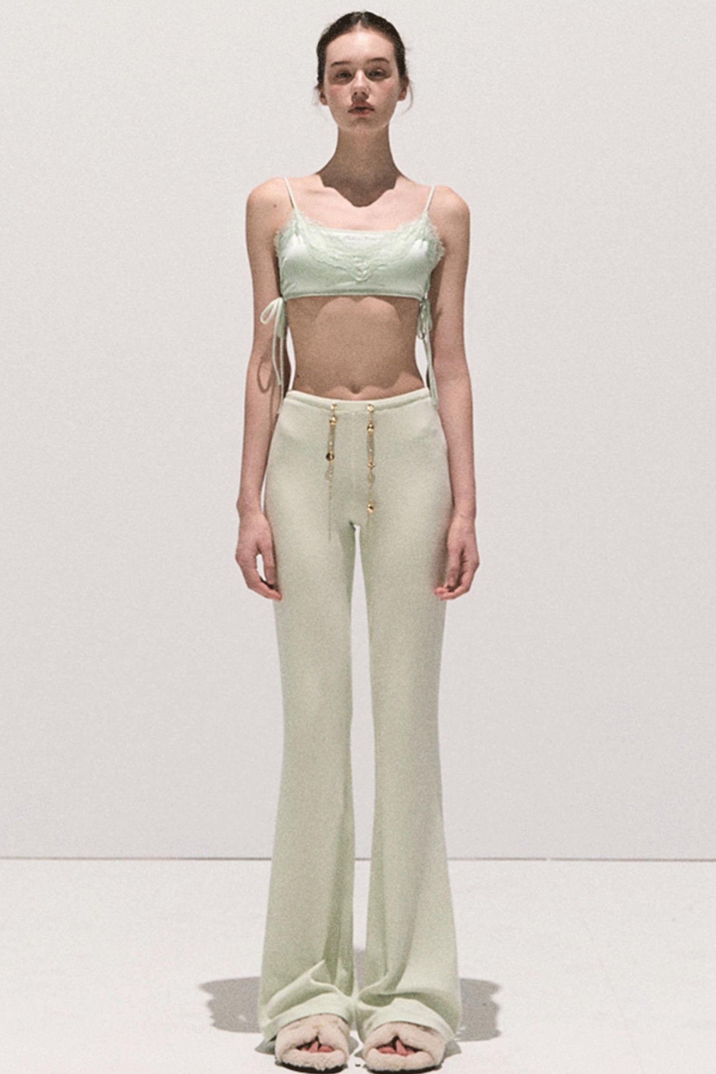 Lace Paneled Satin Inner Top