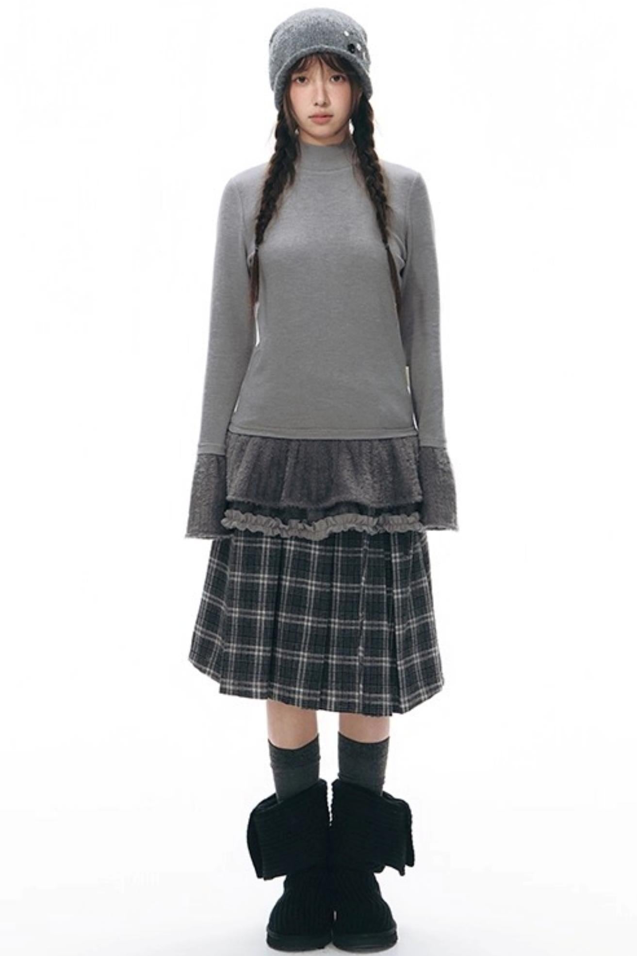 Lamb Wool Two-Piece Sweater Set-Up