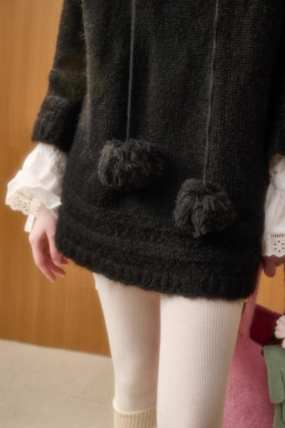 Hooded Wool Cape Dress