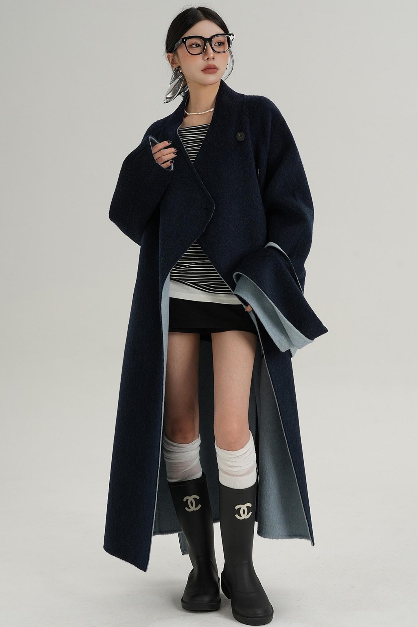 Reversible Long Wool Coat