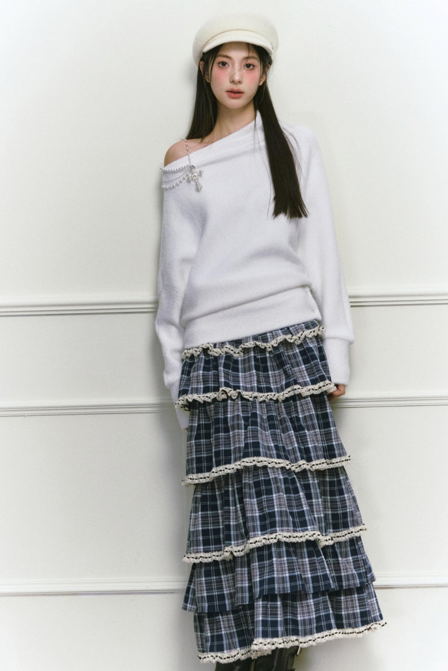 White Foaminck Slouch Sweater