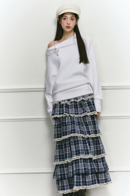 White Foaminck Slouch Sweater