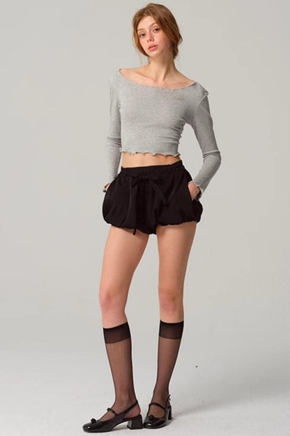Pumpkin Bow Shorts