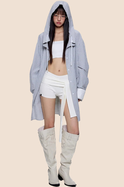 Plaid Hooded Casual Jacket