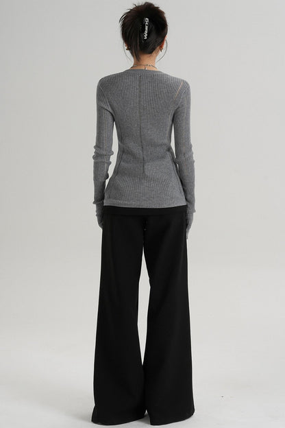 Slimming Long Sleeve Knit Top