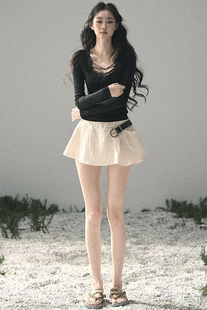 Lace V-Neck Summer Top