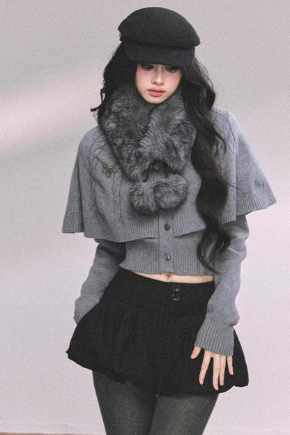 Cable Knit Cape Sweater