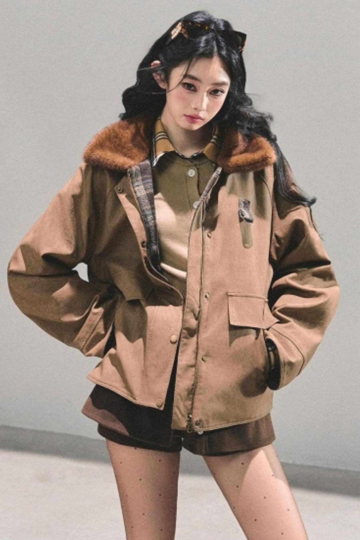 Fake Two Korean Long-Sleeve Knit Top