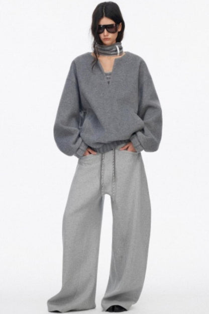 Classic Wide-Leg Fleece Sweatpants