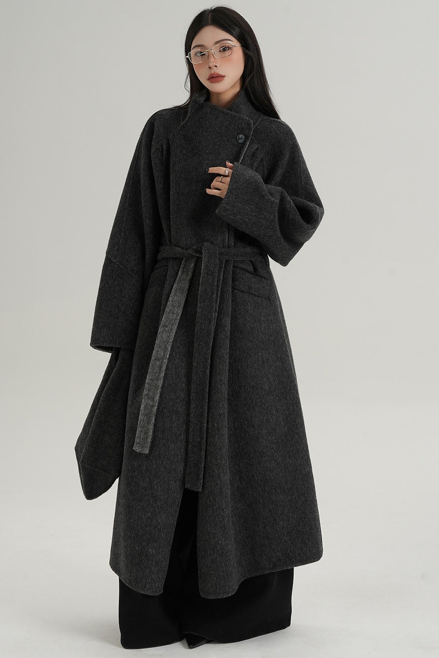 Woolen Elegance Long Jacket