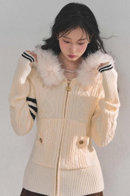 Winter Hooded Knit Sweater
