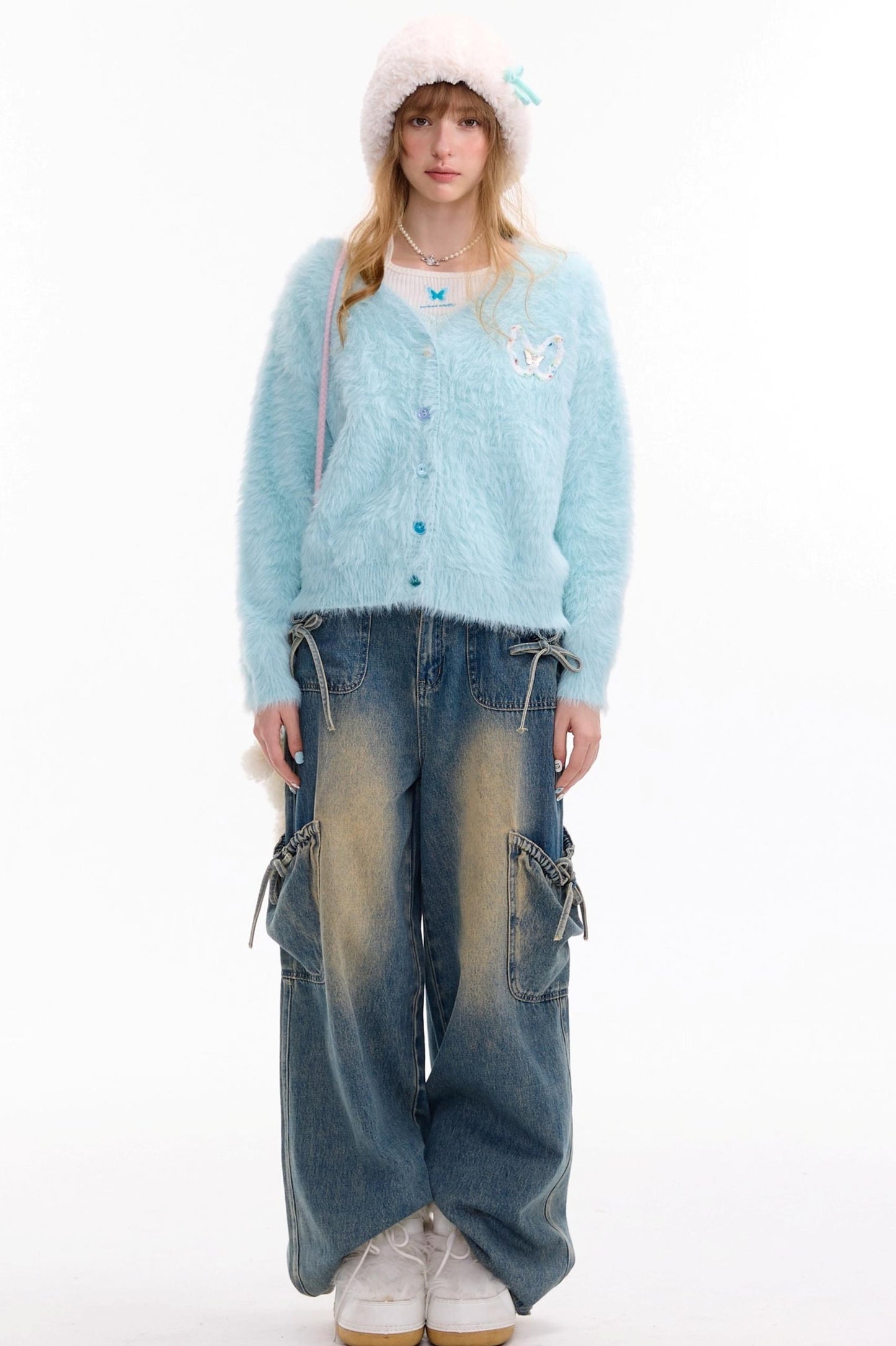 Lazy Butterfly Plush Cardigan