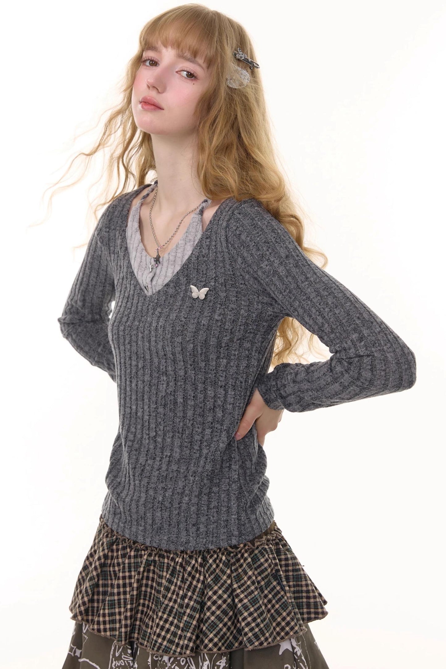 Autumn Slim Halterneck Knit Top