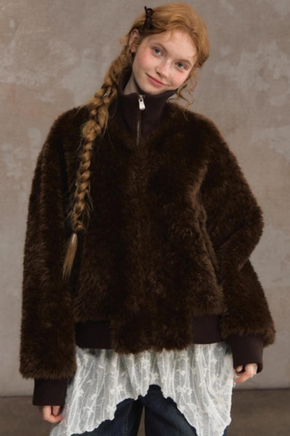 Thickened Lambswool Suede Jacket