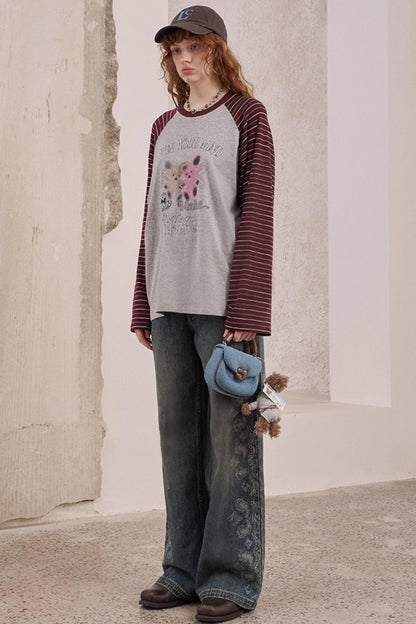 Two Bear Thin Striped Long Sleeve T-Shirt