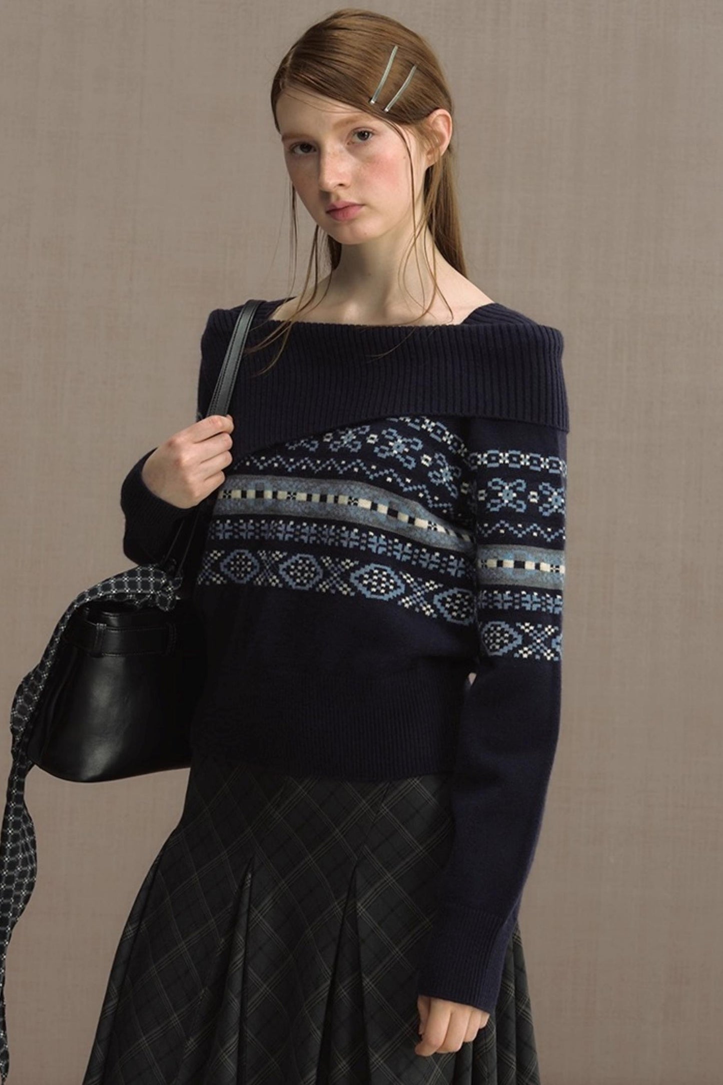 Nordic Preppy Style Fair Isle Sweater