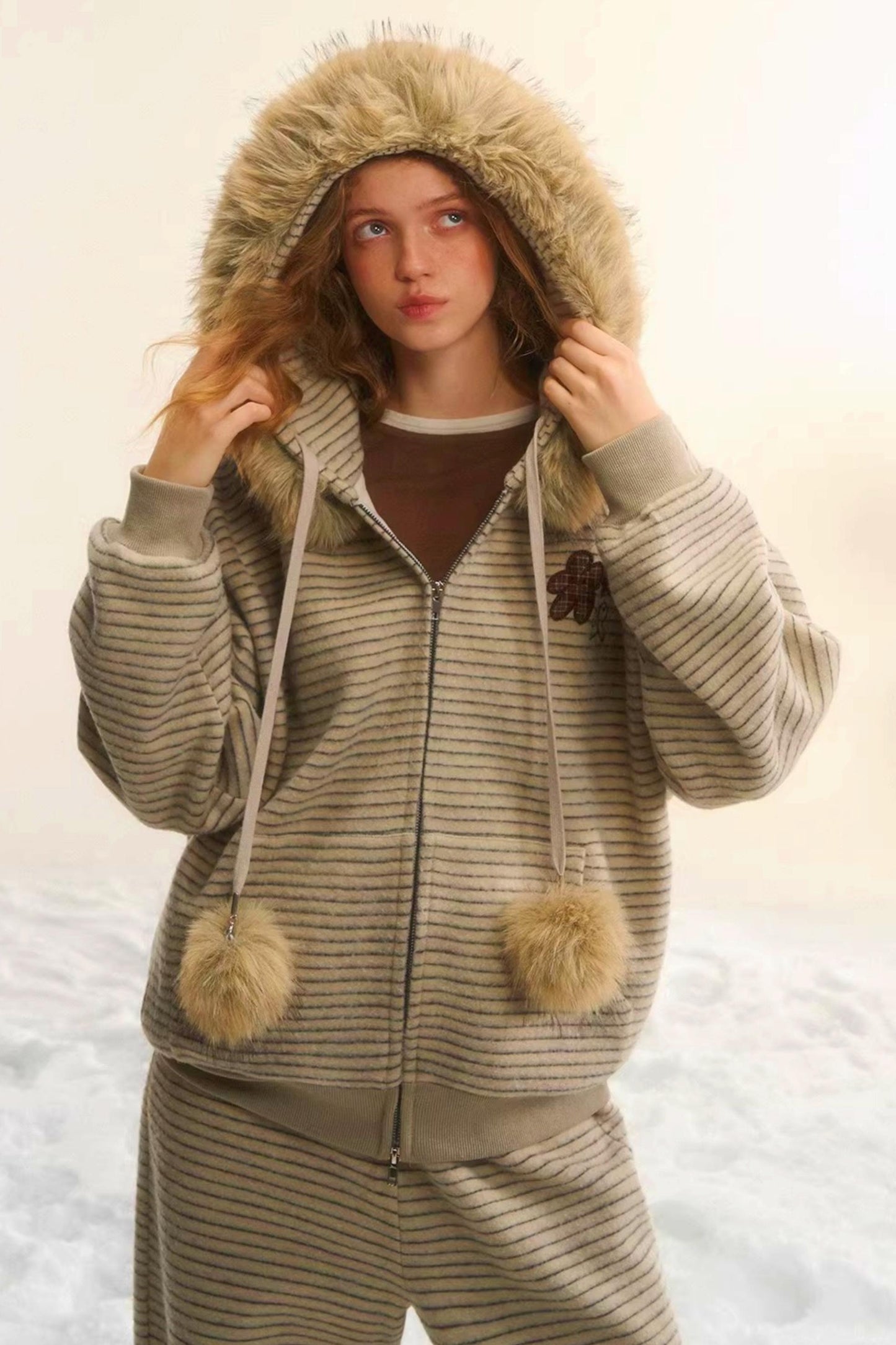 Retro Velvet Striped Jacket Set-Up