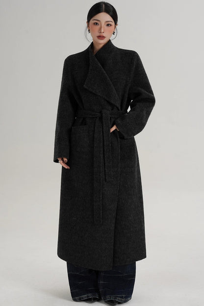 Charcoal Black Wool Coat